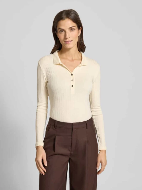 Zdjęcie produktu Bluzka z długim rękawem o kroju slim fit z mieszanki bawełny i modalu Marc O'Polo Złamany biały