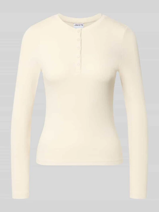 Zdjęcie produktu Bluzka z długim rękawem o kroju slim fit z mieszanki bawełny Jake*s Écru