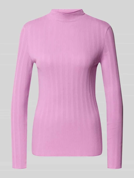 Zdjęcie produktu bluzka z długim rękawem o kroju slim fit z mieszanki bawełny Marc O'Polo Fuksjowy