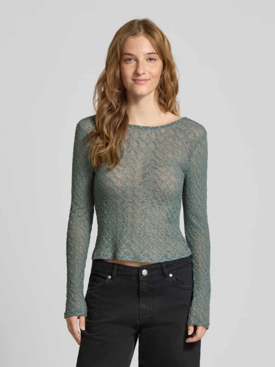 Zdjęcie produktu Bluzka z długim rękawem o kroju slim fit z mieszanki bawełny model ‘ANGILA’ Only Trzcinowy