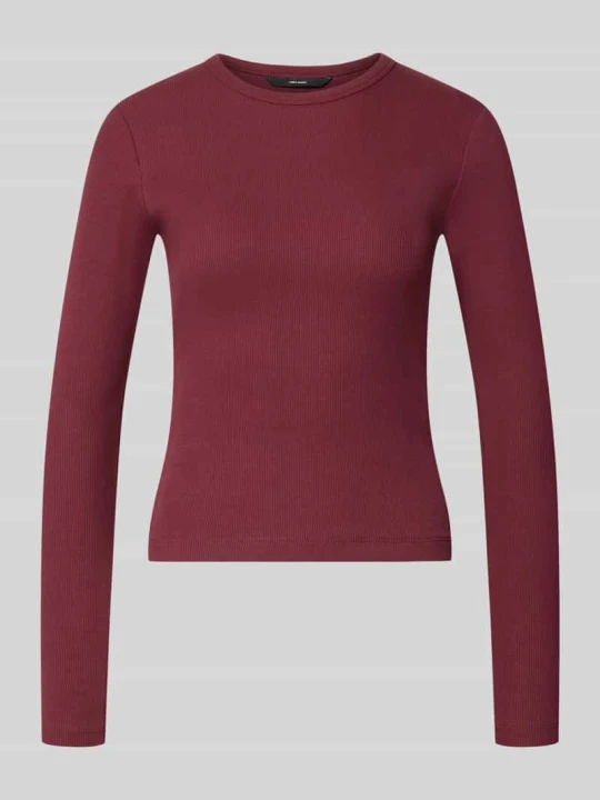 Zdjęcie produktu bluzka z długim rękawem o kroju slim fit z mieszanki bawełny model 'CHLOE' Vero Moda