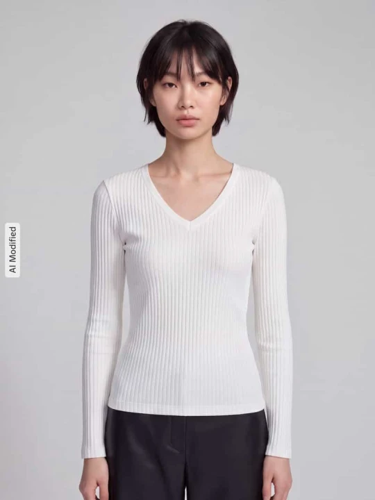 Zdjęcie produktu bluzka z długim rękawem o kroju slim fit z mieszanki bawełny model 'Dumille' Hugo Złamany biały