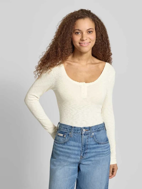 Zdjęcie produktu Bluzka z długim rękawem o kroju slim fit z dodatkiem bawełny Model 'JULIANE LIFE' Only Écru