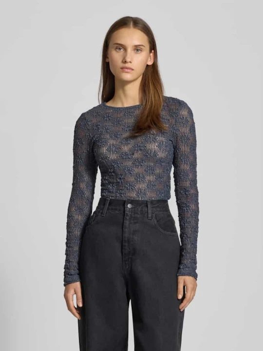 Zdjęcie produktu Bluzka z długim rękawem o kroju slim fit z mieszanki bawełny model „LOLA” Only