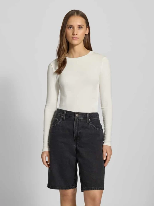 Zdjęcie produktu Koszulka z długim rękawem z mieszanki bawełny krój slim fit model 'RILEY' Only Złamany biały