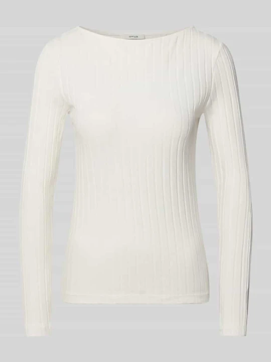 Zdjęcie produktu Bluzka z długim rękawem o kroju slim fit z mieszanki bawełny model 'Sovke' Opus Złamany biały