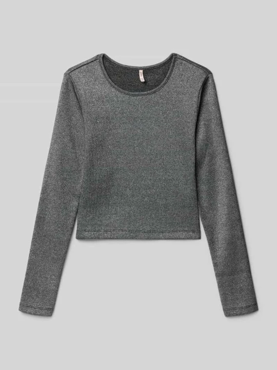 Zdjęcie produktu Bluzka z długim rękawem o kroju slim fit z mieszanki bawełny model ‘TRINNY’ Only Czarny
