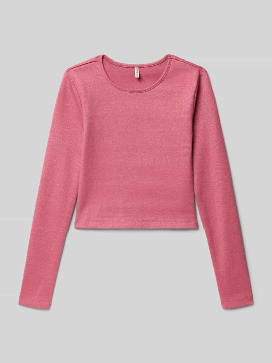 Zdjęcie produktu Bluzka z długim rękawem o kroju slim fit z mieszanki bawełny model ‘TRINNY’ Only Brudnoróżowy