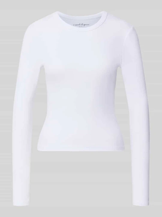 Zdjęcie produktu Bluzka z długim rękawem o kroju slim fit z mieszanki bawełny model 'VAL' Only Biały