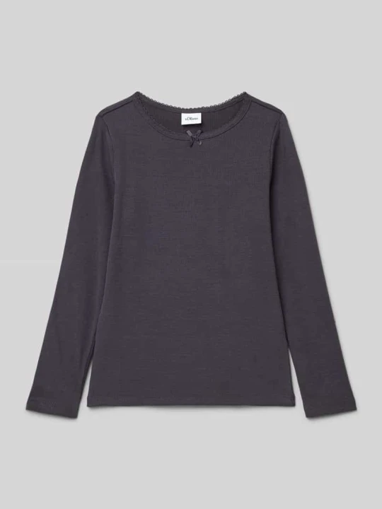 Zdjęcie produktu Bluzka z długim rękawem o kroju slim fit z mieszanki bawełny s.Oliver Grafitowy