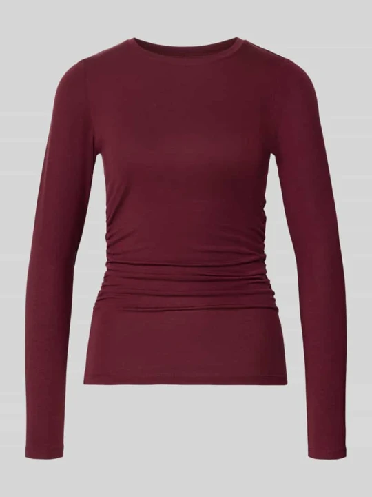 Zdjęcie produktu bluzka z długim rękawem o kroju slim fit z mieszanki lyocellu model 'AVA' Vero Moda Bordowy