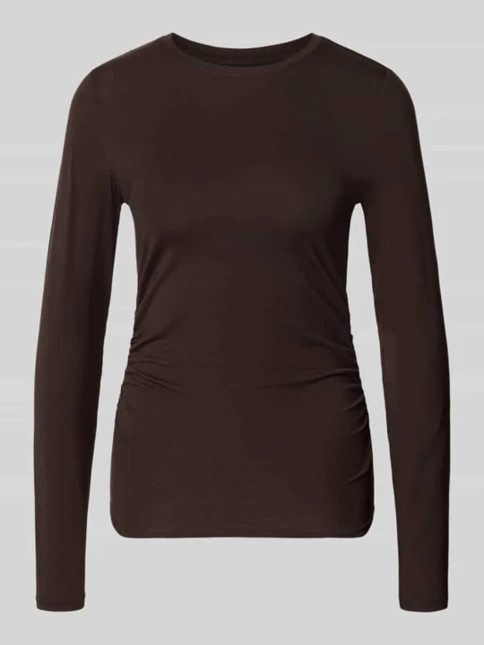 Zdjęcie produktu bluzka z długim rękawem o kroju slim fit z mieszanki lyocellu model 'AVA' Vero Moda Czekoladowy