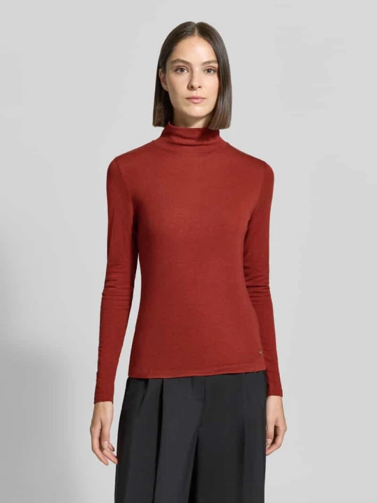 Zdjęcie produktu Bluzka z długim rękawem o kroju slim fit z mieszanki lyocellu z dodatkiem wełny Windsor Ciemnoczerwony