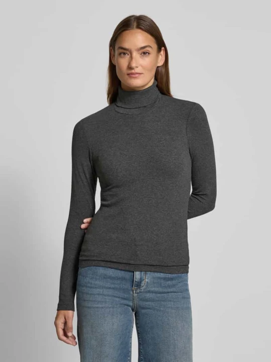 Zdjęcie produktu Bluzka z długim rękawem o kroju slim fit z mieszanki modalu Marc O'Polo Ciemnoszary melanż