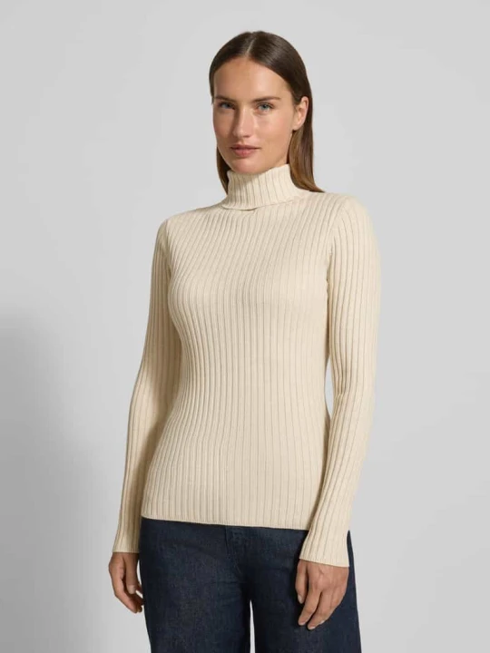 Zdjęcie produktu Sweter z golfem o kroju slim fit z mieszanki wiskozy model „Dolli” Soyaconcept Écru melanż