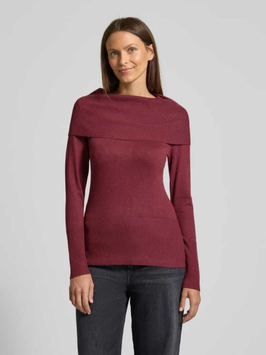 Zdjęcie produktu Bluzka z długim rękawem o kroju slim fit z mieszanki wiskozy model ‘Dollie’ Soyaconcept Bordowy melanż