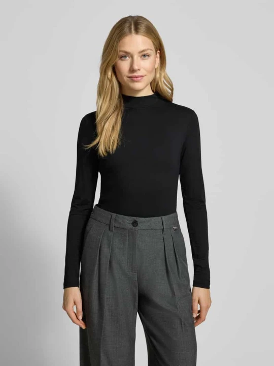 Zdjęcie produktu Bluzka z długim rękawem o kroju slim fit z mieszanki wiskozy s.Oliver czarny