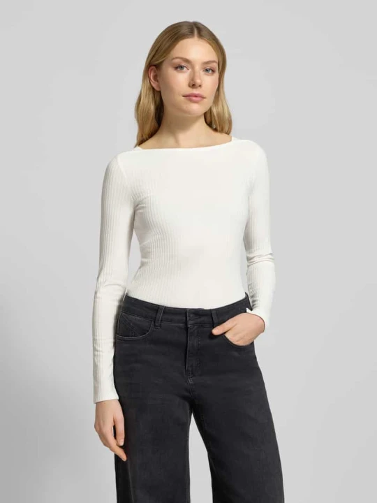 Zdjęcie produktu Slim Fit koszulka z długim rękawem z mieszanki wiskozy Tom Tailor Złamany biały