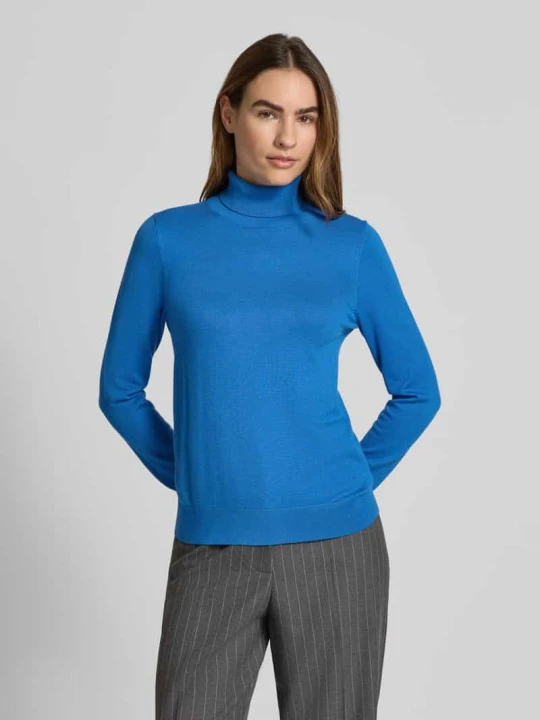 Zdjęcie produktu Sweter z golfem o kroju slim fit z mieszanki wiskozy w imitacji dzianiny Jake*s Niebieski