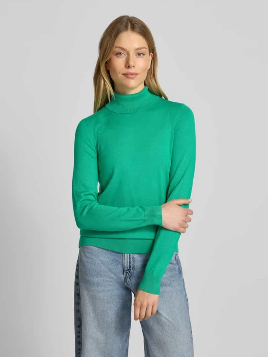 Zdjęcie produktu Sweter z golfem o kroju slim fit z mieszanki wiskozy w imitacji dzianiny Jake*s Jabłkowozielony