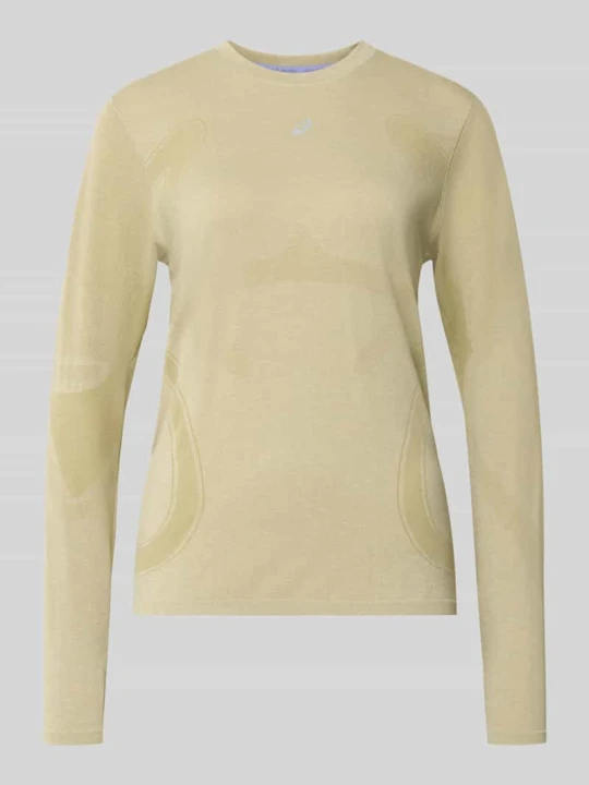 Zdjęcie produktu bluzka z długim rękawem o kroju slim fit z nadrukiem z logo model 'Road' Asics Oliwkowy
