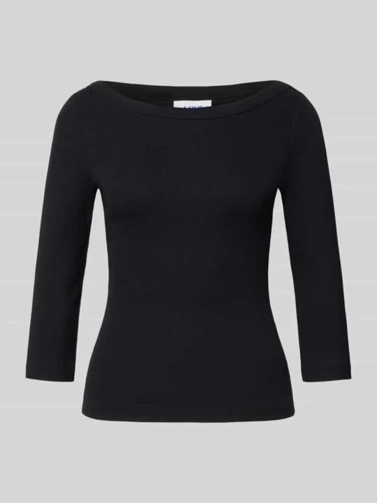 Zdjęcie produktu Bluzka z długim rękawem o kroju slim fit z rękaw o dł. 3 / 4 model 'FIFI' JJXX Czarny