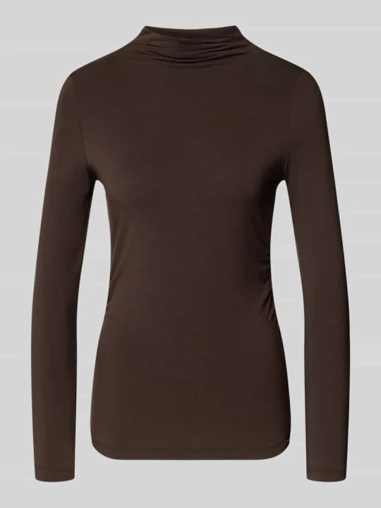 Zdjęcie produktu bluzka z długim rękawem o kroju slim fit ze stójką Smith & Soul Ciemnobrązowy