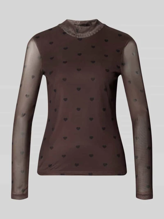 Zdjęcie produktu bluzka z długim rękawem o kroju slim fit ze wzorem na całej powierzchni model 'ERICA' Only