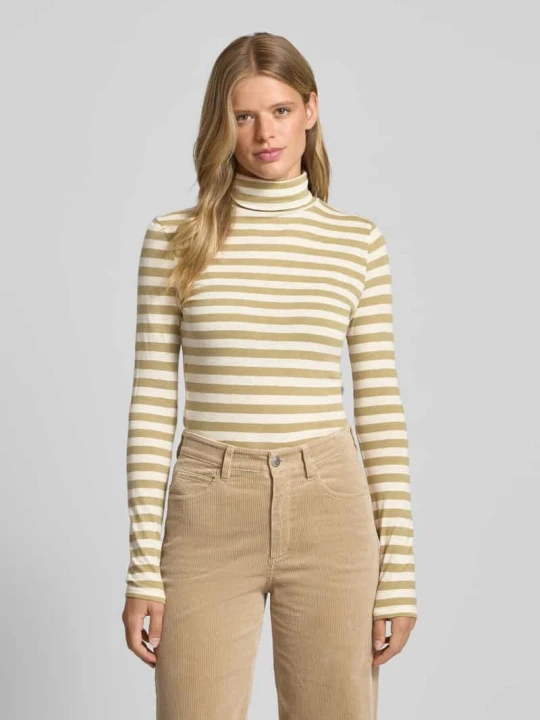 Zdjęcie produktu Bluzka z długim rękawem o kroju slim z czystej bawełny Marc O'Polo Khaki