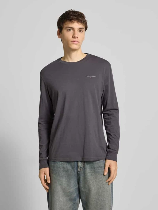 Zdjęcie produktu Bluzka z długim rękawem o kroju slim z czystej bawełny Tommy Jeans Antracytowy