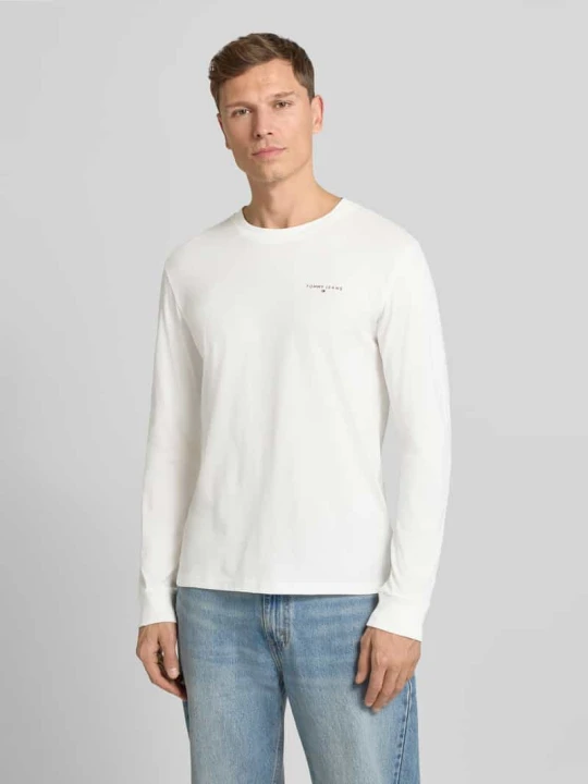 Zdjęcie produktu Bluzka z długim rękawem o kroju slim z czystej bawełny Tommy Jeans Złamany biały
