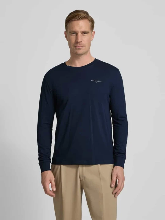 Zdjęcie produktu Bluzka z długim rękawem o kroju slim z czystej bawełny Tommy Jeans Granatowy