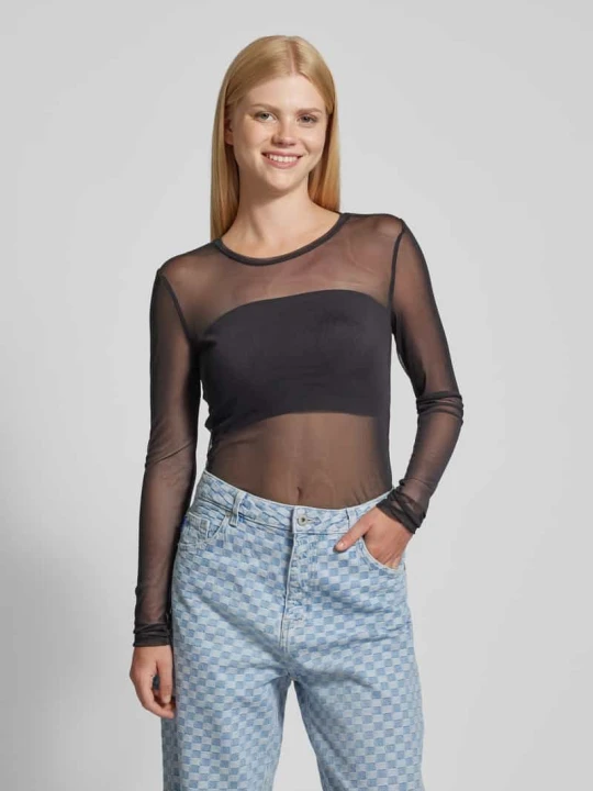 Zdjęcie produktu Bluzka z długim rękawem o półprzezroczystym designie model ‘JUDITH’ Noisy May czarny