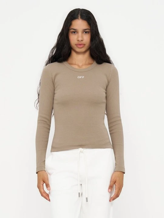 Zdjęcie produktu Bluzka z długim rękawem Off White taupe