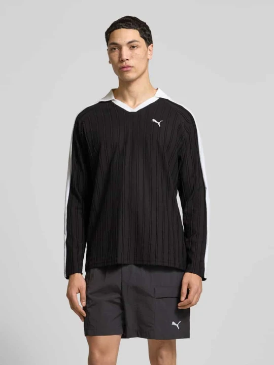 Zdjęcie produktu Bluzka z długim rękawem polo o kroju relaxed fit z wyhaftowanym logo Puma Czarny