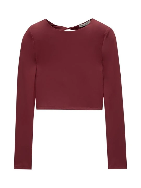Zdjęcie produktu Bluzka z długim rękawem PULL&BEAR bordowy