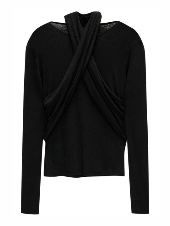 Zdjęcie produktu Bluzka z długim rękawem PULL&BEAR czarny