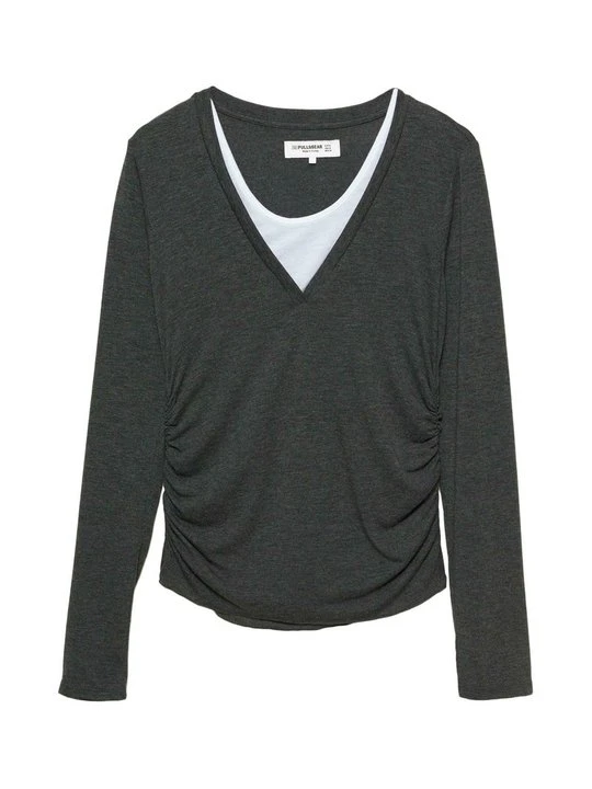 Zdjęcie produktu Bluzka z długim rękawem PULL&BEAR ciemnoszary