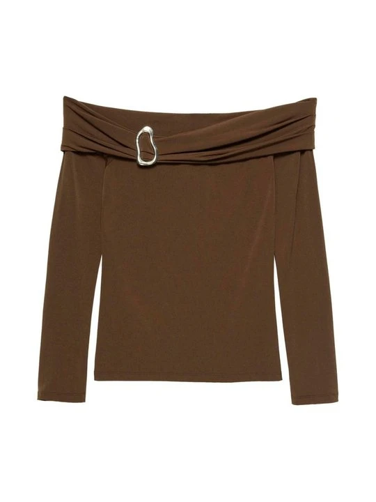 Zdjęcie produktu Bluzka z długim rękawem PULL&BEAR brązowy