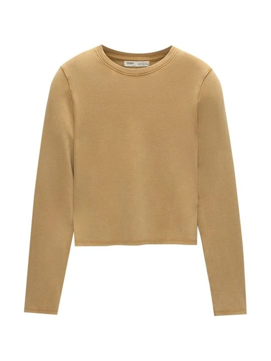 Zdjęcie produktu Bluzka z długim rękawem PULL&BEAR musztardowy