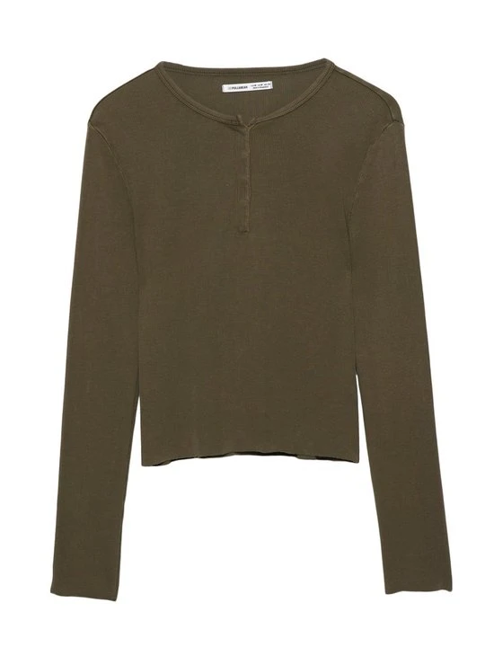 Zdjęcie produktu Bluzka z długim rękawem PULL&BEAR khaki