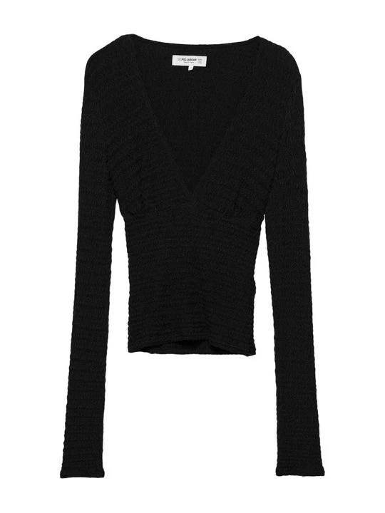 Zdjęcie produktu Bluzka z długim rękawem PULL&BEAR czarny