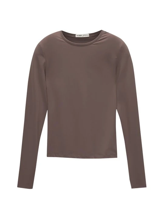 Zdjęcie produktu Bluzka z długim rękawem PULL&BEAR jasny brąz