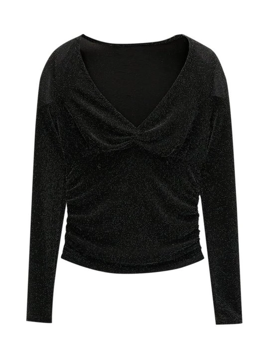 Zdjęcie produktu Bluzka z długim rękawem PULL&BEAR czarny