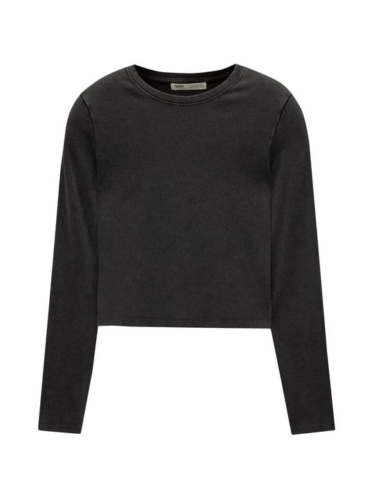 Zdjęcie produktu Bluzka z długim rękawem PULL&BEAR ciemnoszary