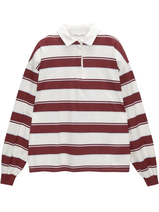 Zdjęcie produktu Bluzka z długim rękawem PULL&BEAR ciemnoczerwony