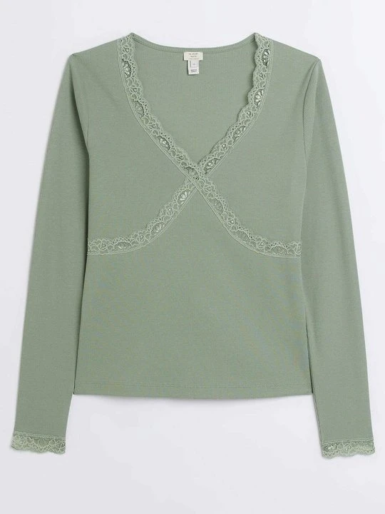 Zdjęcie produktu Bluzka z długim rękawem River Island khaki