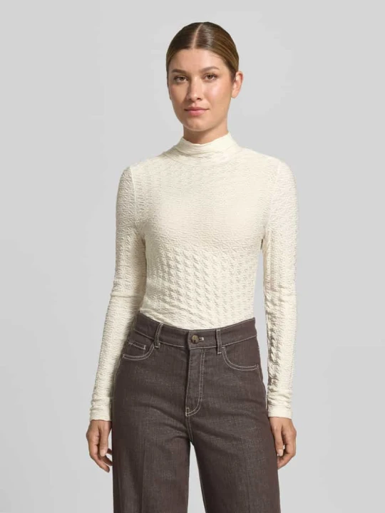 Zdjęcie produktu Bluzka z długim rękawem skinny o kroju skinny fit z mieszanki wiskozy Marc Cain Złamany biały
