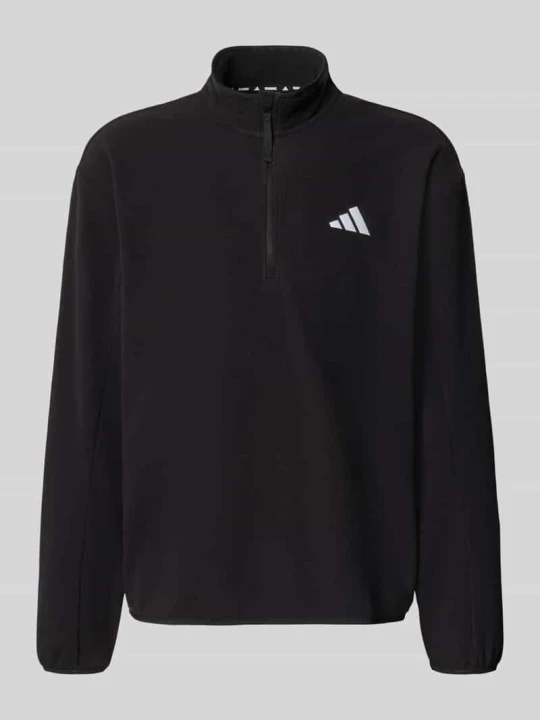 Zdjęcie produktu bluzka z długim rękawem sport o kroju regular fit z detal z logo Adidas Czarny