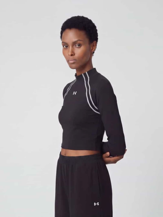 Zdjęcie produktu Bluzka z długim rękawem Sport z paski w kontrastowym kolorze Motion LS Mock Under Armour